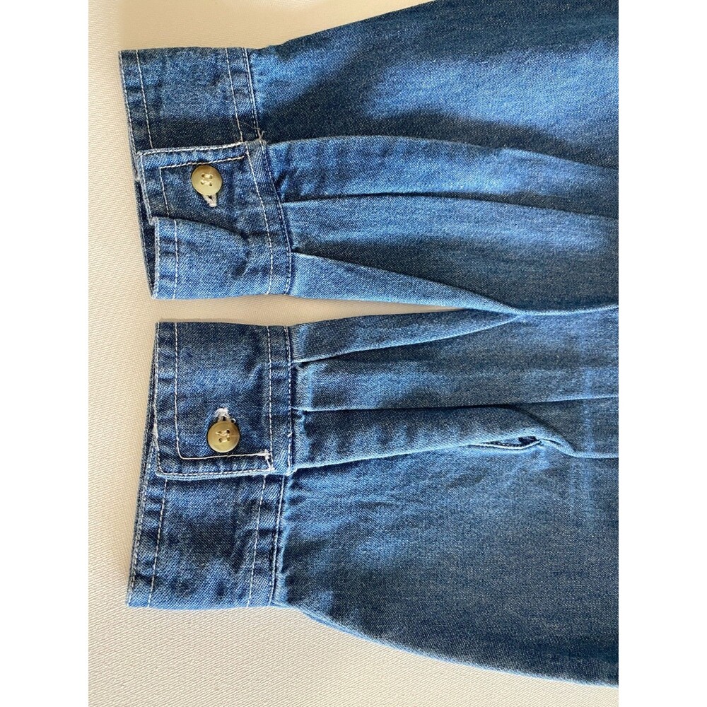 Quizz Again NY Women's Long Sleeve Shirt L Velvet Collar Embroider Bear Denim‎ - Picture 8 of 9